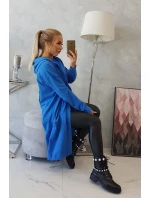Chrpově modrá bunda s kapucí nadměrné velikosti Chrpově modrá bunda s kapucí nadměrné velikosti