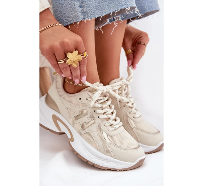 Dámské Tenisky Na Masivní Podešvi Béžové model 21702054 - Boto