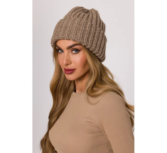 model 21417242 Žebrovaná čepice béžová - Moe