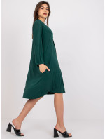 Tmavě zelené šaty volného střihu s dlouhým rukávem z Rimini