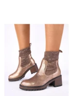 Boty na podpatku M-789 zlaté - Solea Boty na podpatku M-789 zlaté - Solea