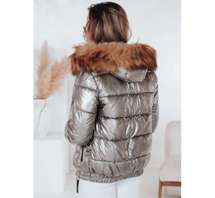 Dámská zimní bunda s kapucí MELANI tmavě šedá FashionStreet TY4486