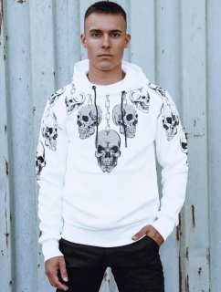 Pánská mikina s kapucí bílá FashionStreet BX5840