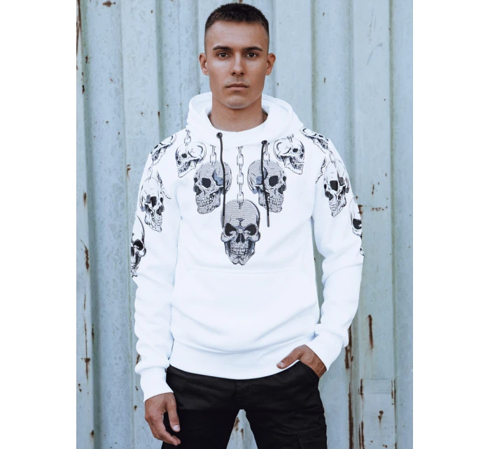 Pánská mikina s kapucí bílá Dstreet model 21980048 - FashionStreet Pánská mikina s kapucí bílá Dstreet model 21980048 - FashionStreet