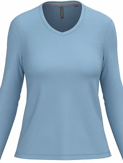 Kariban K 382 Dámské tričko do V s dl. rukávem 20.K382 sky blue