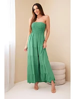 Dámské viskózové šaty s elastickým vrškem zelená