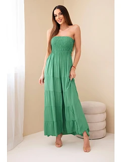 Dámské viskózové šaty s elastickým vrškem zelená