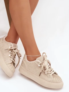 Ozdobené dámské tenisky béžové Calissea