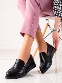 Pohodlné polobotky černé dámské bez podpatku