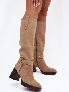 Kozačky na podpatku  model 221526 Step in style