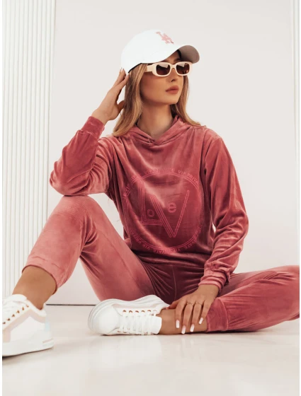 VIP PRIVATE dámská velurová souprava růžová FashionStreet AY0868