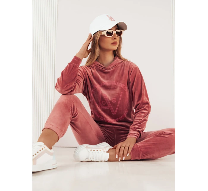 VIP PRIVATE dámská velurová souprava růžová FashionStreet AY0868