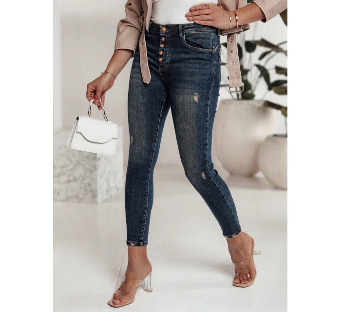 DENIMORI dámské džínové kalhoty s odřením modré FashionStreet UY2210