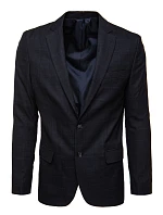 Pánské jednořadové sako v tmavě modré barvě FashionStreet MX0633