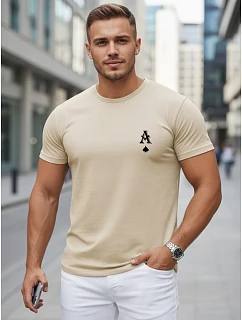Tshirt męski bawełniany z nadrukiem AS beżowy model 22305582 - FashionStreet