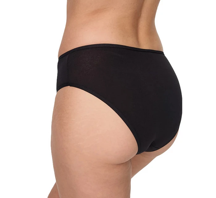 Dámské kalhotky vysokého střihu 2 ks NUR DIE COTTON MIDISLIP 2x - NUR DIE - černá