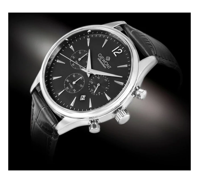 Pánské hodinky Giewont Chronograph Sapphire Black Silver GW6310-A2 Pánské hodinky Giewont Chronograph Sapphire Black Silver GW6310-A2