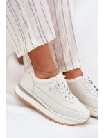 Kožené Dámské Tenisky Na Platformě Big Star model 21692994 Bílé - Big Star Shoes Kožené Dámské Tenisky Na Platformě Big Star model 21692994 Bílé - Big Star Shoes