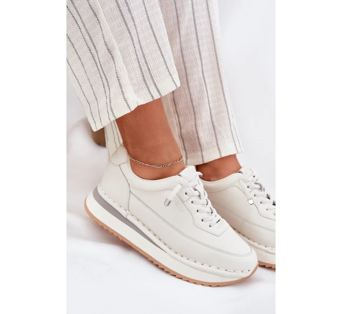 Kožené Dámské Tenisky Na Platformě Big Star model 21692994 Bílé - Big Star Shoes Kožené Dámské Tenisky Na Platformě Big Star model 21692994 Bílé - Big Star Shoes
