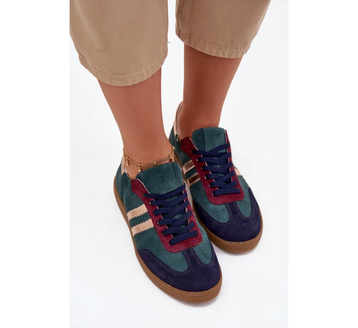 Zazoo N1068 Semišové Nízké Tenisky Dámské Tmavě Zelená Zazoo N1068 Semišové Nízké Tenisky Dámské Tmavě Zelená