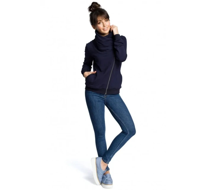 model 18001782 Mikina s kapucí na zip tmavě modrá - BeWear