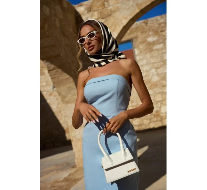 model 20970495 Džínové midi šaty světle modré - Moe