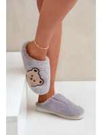 Dámské Chlupaté Pantofle S Medvídkem Šedé Fiorinella