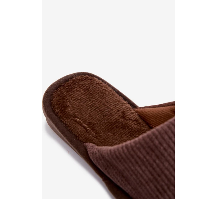 Pánské nazouváky s nášivkou Presine – hnědé