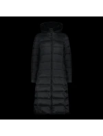 Dámský zimní dlouhý kabát CMP zateplená bunda s kapucí černá (34K0046F/U901)