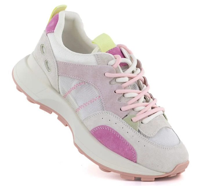 Dámské semišové kožené polobotky růžové Vinceza 66725 Dámské semišové kožené polobotky růžové Vinceza 66725