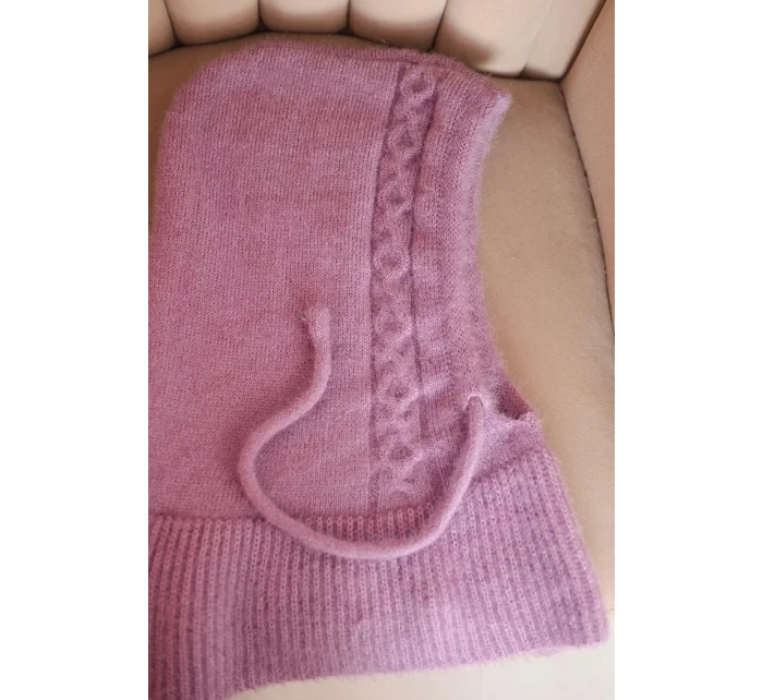 Dámská čepice s kapucí a pleteným model 21731164 světle fialová - K-Fashion Dámská čepice s kapucí a pleteným model 21731164 světle fialová - K-Fashion