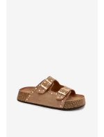 Dámské pantofle se zlatými a knoflíky Khaki model 21919020 - Boto