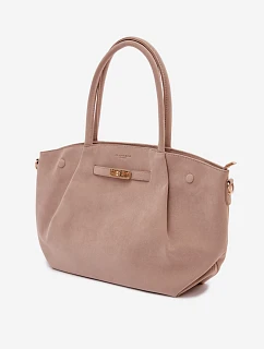 Shopper taška z imitace semiše Béžová model 22111602 - Flora&Co