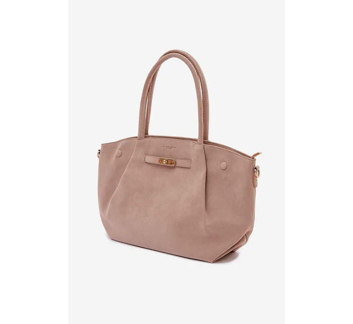 Shopper taška z imitace semiše Béžová Nellia