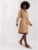 Sukienka CHA SK model 20129351 ciemny bezowy - FPrice Sukienka CHA SK model 20129351 ciemny bezowy - FPrice