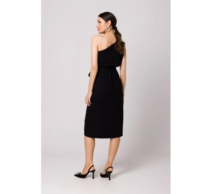 model 18428958 Šaty na jedno rameno černé - Makover