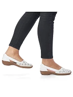 Rieker W RKR442B bílá ažurová kožená polobotka