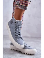 Dámské Kožené Teplé Tenisky Big Star EE274115 Světle Modré Dámské Kožené Teplé Tenisky Big Star EE274115 Světle Modré