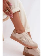 Kožené Dámské Tenisky LR61-7059 Béžové