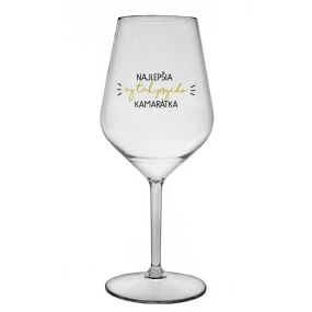 NAJLEPŠIA AJ TAK PSYCHO KAMARÁTKA - priehľadný nerozbitný pohár na víno 470 ml NAJLEPŠIA AJ TAK PSYCHO KAMARÁTKA - priehľadný nerozbitný pohár na víno 470 ml