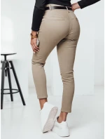 TRENDIOSS dámské kalhoty s páskem béžové FashionStreet UY2264