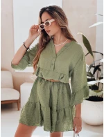 Letní mušelínové šaty LYVONNE tmavě zelené FashionStreet EY2616