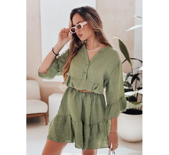 Letní mušelínové šaty LYVONNE tmavě zelené FashionStreet EY2616