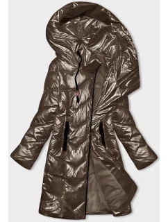 Hnědá dámská vypasovaná zimní bunda Line model 21247549 - ROSSE LINE