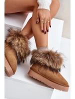 Kožené Sněhule Na Platformě S Kožešinou Camel model 21677869 - Boto