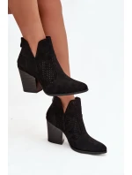 Dámské kotníkové boty na podpatku  Černé model 21711978 - S.Barski