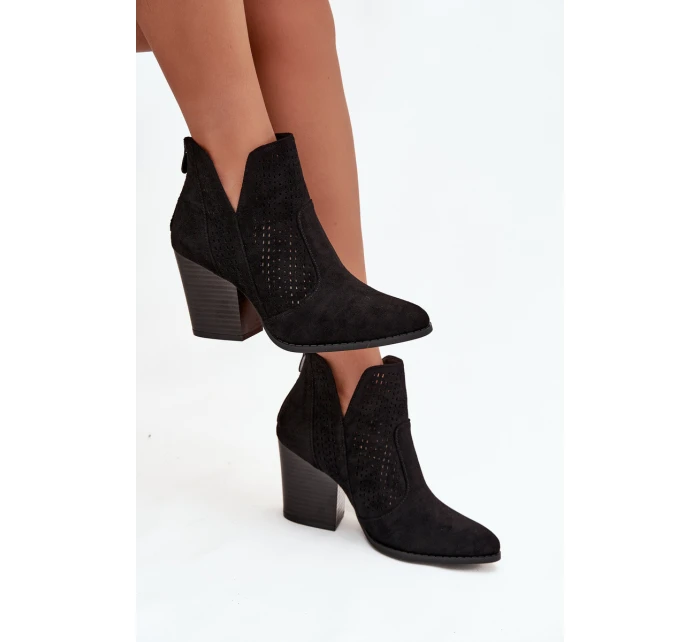 Dámské kotníkové boty na podpatku  Černé model 21711978 - S.Barski