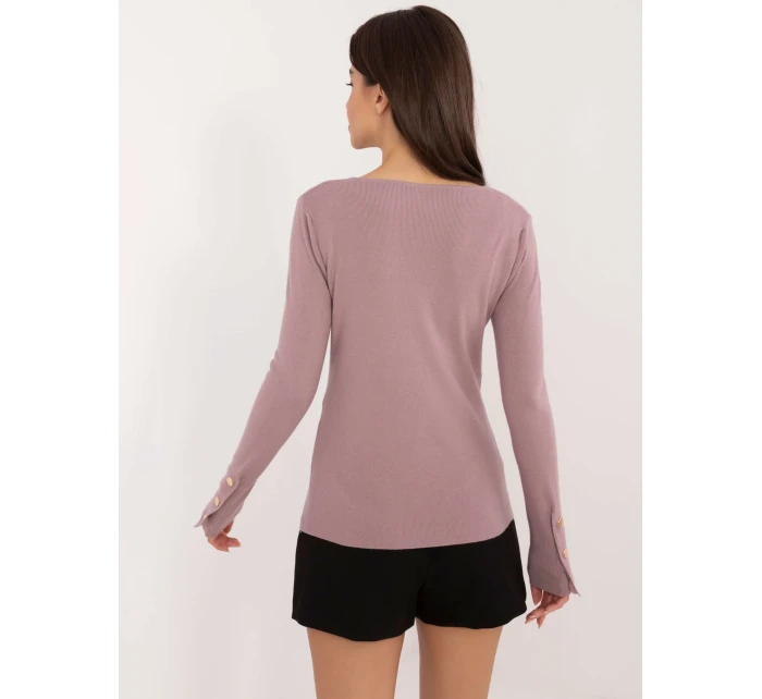 Sweter AT SW model 20493466 jasny fioletowy - FPrice Sweter AT SW model 20493466 jasny fioletowy - FPrice