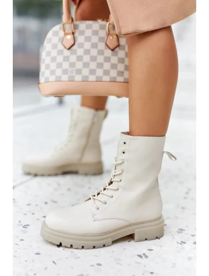 Kotníkové Ploché Workery Boty Béžové Rozelle Kotníkové Ploché Workery Boty Béžové Rozelle