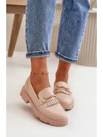 Dámské Mokasíny S Ozdobou Eko Kožené Béžové Tialorae Dámské Mokasíny S Ozdobou Eko Kožené Béžové Tialorae